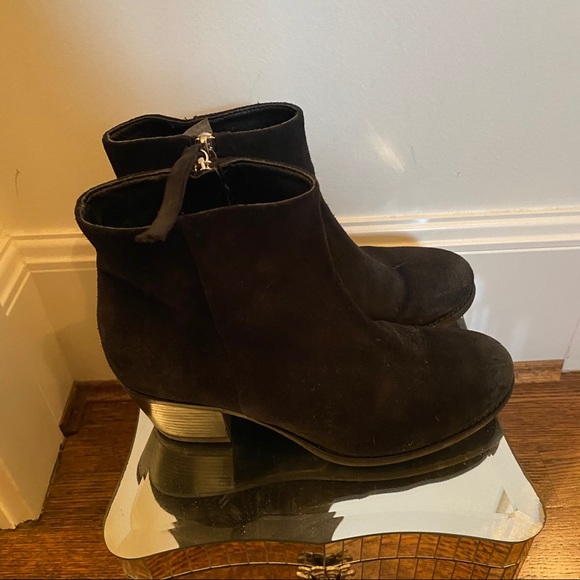 Formentini Black Suede Leather Bootie 37 - Picture 1 of 5